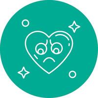 Sad Linear Circle Multicolor Design Icon vector