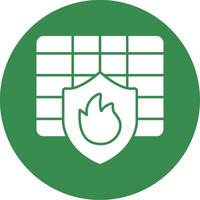 Firewall Glyph Circle Icon vector