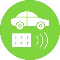 Remote Vehicle Glyph Circle Icon vector