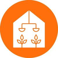 Greenhouse Glyph Circle Icon vector