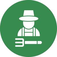 Farmer Glyph Circle Icon vector