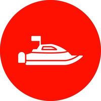 Speed Boat Glyph Circle Icon vector