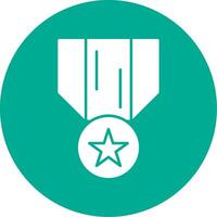 Medal Of Honor Glyph Circle Icon vector