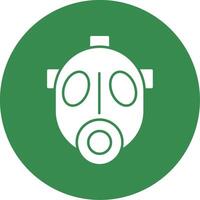 Gas Mask Glyph Circle Icon vector