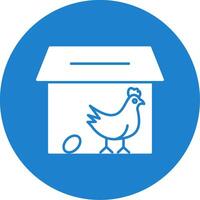 Chicken Coop Glyph Circle Icon vector