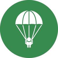 Parachuting Glyph Circle Icon vector