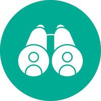 Binoculars Glyph Circle Icon vector