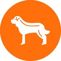 Dog Glyph Circle Icon vector