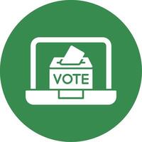 Online Voting Glyph Circle Icon vector