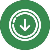 Down Linear Circle Multicolor Design Icon vector