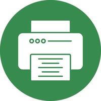 Printer Glyph Circle Icon vector