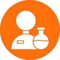 Scientist Glyph Circle Icon vector