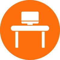Work Space Glyph Circle Icon vector