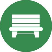 Bench Glyph Circle Icon vector