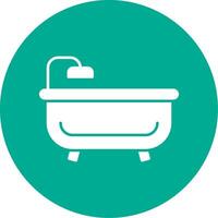 Bath Tub Glyph Circle Icon vector