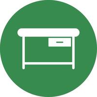 Desk Glyph Circle Icon vector