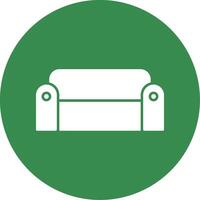 Sofa Glyph Circle Icon vector
