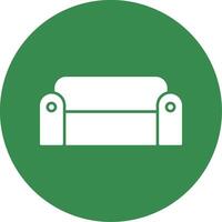 Sofa Glyph Circle Icon vector