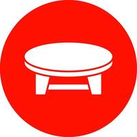 Coffee Table Glyph Circle Icon vector