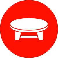 Coffee Table Glyph Circle Icon vector