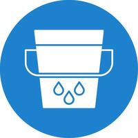 Water Bucket Glyph Circle Icon vector