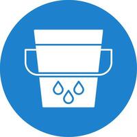 Water Bucket Glyph Circle Icon vector