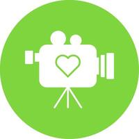 Wedding Video Glyph Circle Icon vector