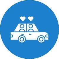 Wedding Car Glyph Circle Icon vector