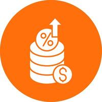 Interest Rate Glyph Circle Icon vector