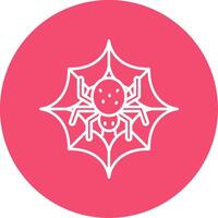 Spider web Linear Circle Multicolor Design Icon vector