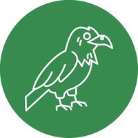 Raven Linear Circle Multicolor Design Icon vector