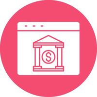 Internet Banking Glyph Circle Icon vector