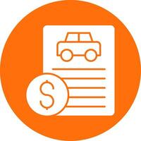 Car Loan Glyph Circle Icon vector