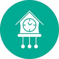 Cuckoo Clock Glyph Circle Icon vector