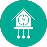 Cuckoo Clock Glyph Circle Icon vector