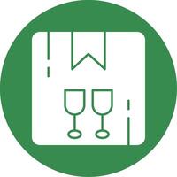 Fragile Glyph Circle Icon vector