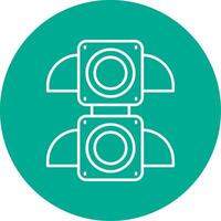 Traffic light Linear Circle Multicolor Design Icon vector