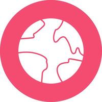 Planet Earth Glyph Circle Icon vector