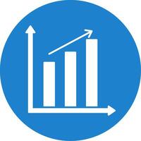 Bar Chart Glyph Circle Icon vector