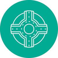 Roundabout Linear Circle Multicolor Design Icon vector