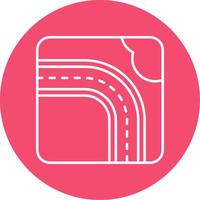 Highway Linear Circle Multicolor Design Icon vector