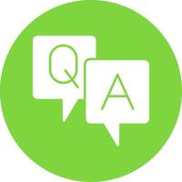 Question And Answer Glyph Circle Icon vector