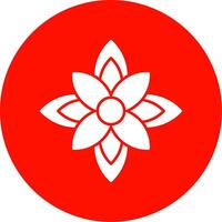 Poinsettia Glyph Circle Icon vector