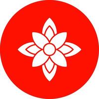 Poinsettia Glyph Circle Icon vector