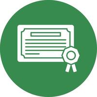 icono de círculo de glifo de certificado vector