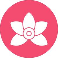 Lily Glyph Circle Icon vector