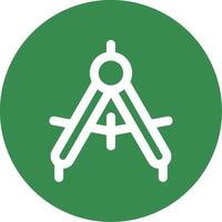 Drawing compass Linear Circle Multicolor Design Icon vector
