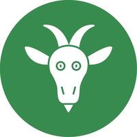 Goat Glyph Circle Icon vector