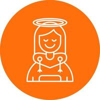Angel Linear Circle Multicolor Design Icon vector