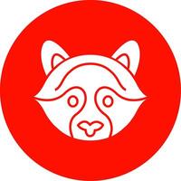 Raccoon Glyph Circle Icon vector